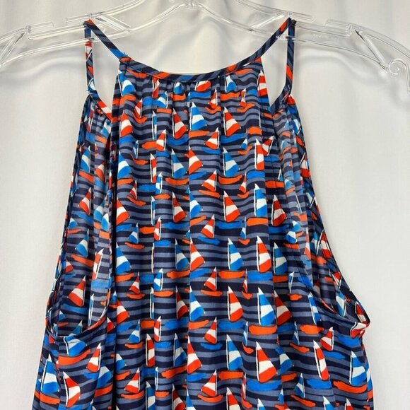 41 Hawthorn Womens Sundress Multicolor Stripe Sailboat Print Mini Halter Neck S - Picture 5 of 11
